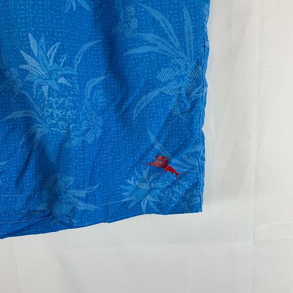 Tommy Bahama Swim Trunks Men's XL Blue Floral Pattern Drawstring Waist Pockets - Picture 2 of 10